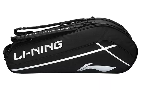 Сумка для бадминтонной ракетки LiNing из полиэстера, спортивная сумка, обычная, унисекс, черная