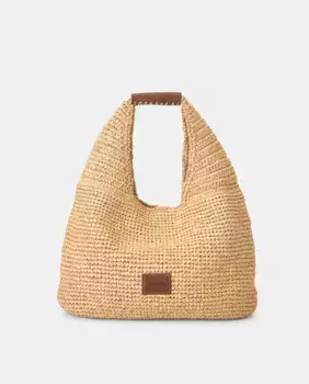 Сумка для бомжей с эффектом рафии Tintoretto, бежевый