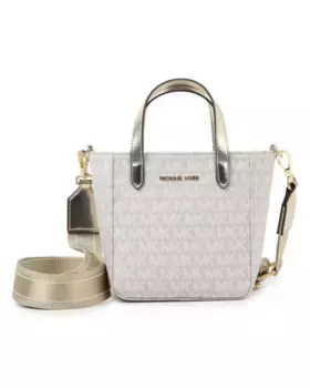 Сумка для девочек с принтом в виде монограммы и съемным плечевым ремнем Michael Kors, натуральный