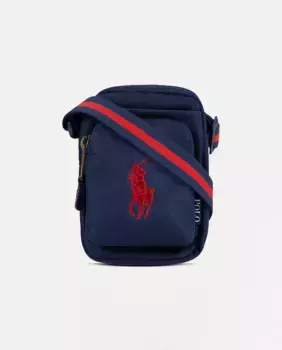 Сумка для девочки с фирменным рисунком спереди Polo Ralph Lauren, темно-синий