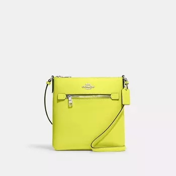 Сумка для документов Coach Outlet Mini Rowan, цвет Silver/Bright Yellow