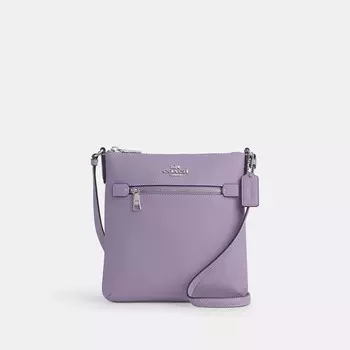 Сумка для документов Coach Outlet Mini Rowan, цвет Silver/Light Violet
