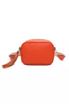 Сумка для фотоаппарата через плечо из искусственной кожи с двойной молнией и холщовым ремешком Fontanella Fashion, оранжевый