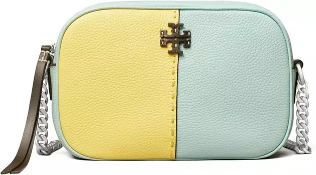 Сумка для фотоаппарата McGraw в стиле колор-блок Tory Burch, цвет Sea Bubble/Vintage Lemon