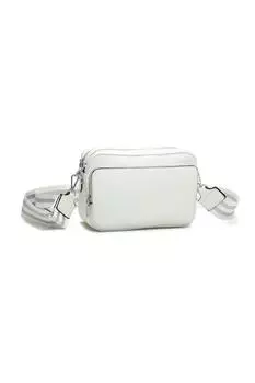 Сумка для фотоаппарата Roo через плечо из искусственной кожи с четырьмя молниями и узорчатым ремешком Fontanella Fashion, белый