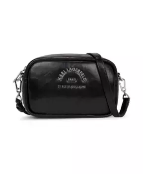 Сумка для фотоаппарата с серебряным логотипом Karl Lagerfeld, черный