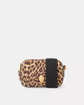 Сумка для фотокамеры Kensington из кожи с леопардовым принтом Kurt Geiger, коричневый
