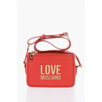 Сумка для фотокамеры LOVE из текстурированной искусственной кожи с золотым логотипом Moschino, красный