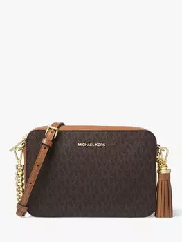 Сумка для фотокамеры MICHAEL Michael Kors через плечо, средняя, коричневая