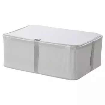 Сумка для хранения, ткань в полоску/белый/серый, 34x51x19 см, HEMMAFIXARE IKEA