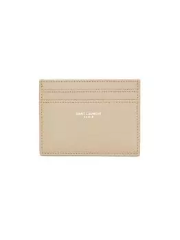 Сумка для кредитных карт Saint Laurent Paris из кожи с тиснением Grain De Poudre Saint Laurent