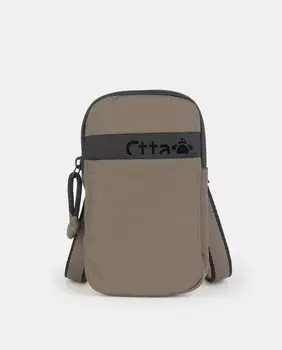 Сумка для мобильного телефона из прорезиненного нейлона темно-серого цвета с регулируемой ручкой Caminatta