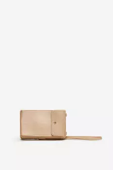 Сумка для мобильного телефона с держателем для карт. Cortefiel, золотой