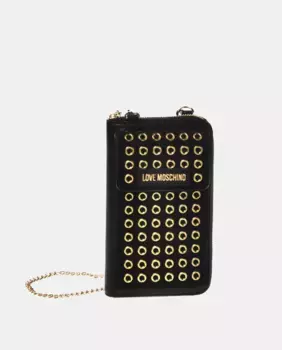 Сумка для мобильного телефона с заклёпками и молнией Love Moschino, черный