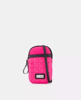 Сумка для мобильного телефона со стеганой тисненой гравировкой, двойное отделение: одно на молнии, другое на клипсе Pepe Moll, фуксия