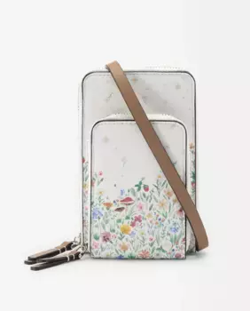 Сумка для мобильного телефона, трансформируемая в сумку через плечо, с несколькими отделениями и цветочным принтом Parfois, белый