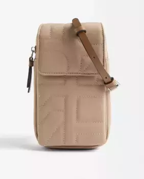 Сумка для мобильного телефона, трансформируемая в сумку на плечо с мягкой подкладкой и застежкой-молнией однотонного цвета Parfois, бежевый