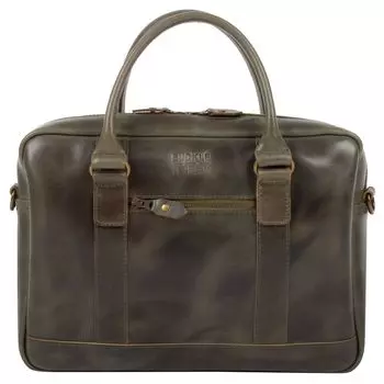 Сумка для ноутбука Buckle & Seam Everett Leder 38 cm Laptopfach, оливковый