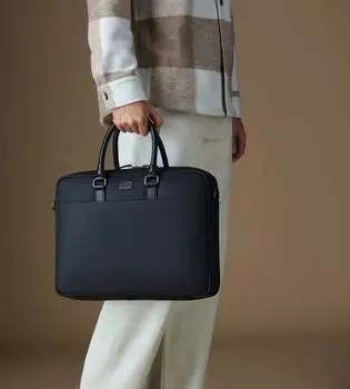 Сумка для ноутбука Grantham из вощеной парусины и кожи OSPREY LONDON, черный