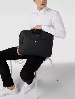 Сумка для ноутбука из натуральной кожи Tommy Hilfiger, черный