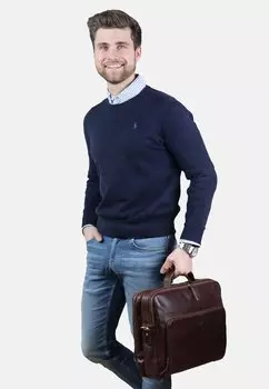 Сумка для ноутбука LEATHER BUSINESS 15" SIMON SID & VAIN, цвет brown-cognac