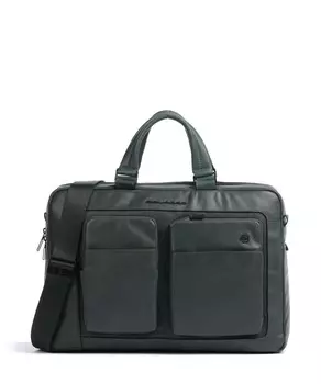 Сумка для ноутбука liko 15 из мелкозернистой кожи Piquadro, зеленый