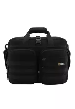 Сумка для ноутбука NATIONAL GEOGRAPHIC "Milestone RPET 3-WAY", изготовленная из переработанных ПЭТ-бутылок, черный