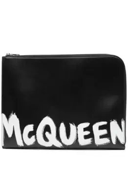 Сумка для ноутбука с логотипом Alexander McQueen, черный