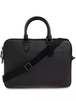 Сумка для ноутбука с тисненым логотипом Coach, черный