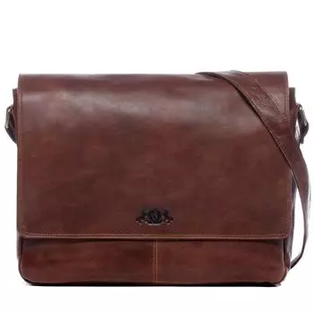 Сумка для ноутбука SID & VAIN Leder Messenger Leder Umhngetasche Unisex SPENCER, коричневый