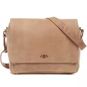 Сумка для ноутбука SID & VAIN Leder Messenger Leder Umhngetasche Unisex SPENCER, бежевый