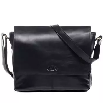 Сумка для ноутбука SID & VAIN Leder Messenger Leder Umhngetasche Unisex SPENCER, черный