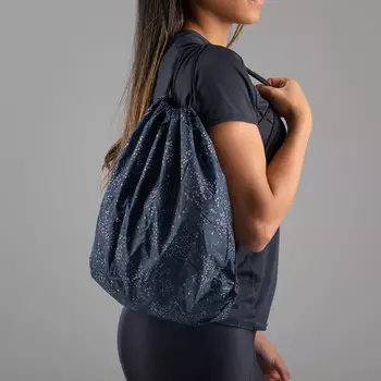 Сумка для обуви фитнесс складная - синяя DOMYOS, темно-синий/бежевый/черный