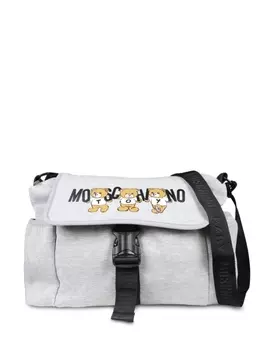 Сумка для пеленания Moschino Kids Teddy-logo, серый