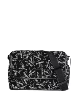 Сумка для пеленания с логотипом Balmain Kids, черный