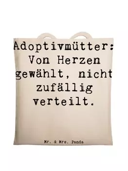 Сумка для переноски Mr & Mrs Panda Adoptivmtter Von Herzen gewhlt, кремовый