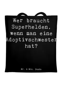 Сумка для переноски Mr & Mrs Panda Adoptivschwester Heldin, черный