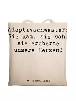Сумка для переноски Mr & Mrs Panda Adoptivschwester Herz, кремовый