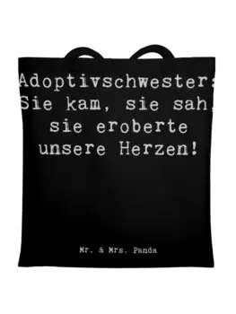 Сумка для переноски Mr & Mrs Panda Adoptivschwester Herz, черный