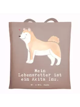 Сумка для переноски Mr & Mrs Panda Akita Inu Lebensretter, пастельно-коричневый