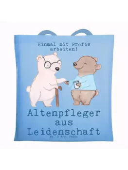 Сумка для переноски Mr & Mrs Panda Altenpfleger Leidenschaft, небесно-синий