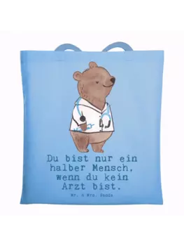 Сумка для переноски Mr & Mrs Panda Arzt Herz, небесно-синий