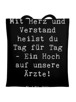 Сумка для переноски Mr & Mrs Panda Arzt Herz Verstand, черный