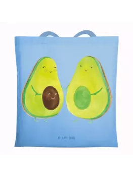 Сумка для переноски Mr & Mrs Panda Avocado Prchen ohne Spruch, небесно-синий