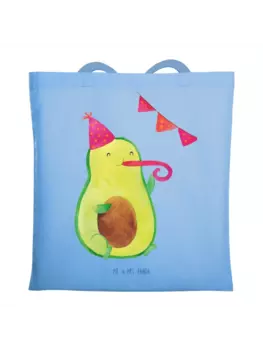 Сумка для переноски Mr & Mrs Panda Avocado Geburtstag ohne Spruch, небесно-синий