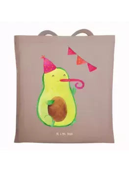 Сумка для переноски Mr & Mrs Panda Avocado Party Zeit ohne Spruch, пастельно-коричневый