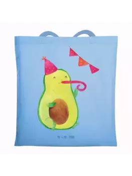 Сумка для переноски Mr & Mrs Panda Avocado Party Zeit ohne Spruch, небесно-синий