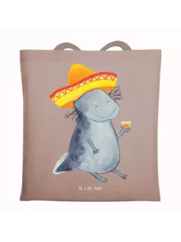 Сумка для переноски Mr & Mrs Panda Axolotl Tequila ohne Spruch, пастельно-коричневый