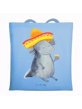 Сумка для переноски Mr & Mrs Panda Axolotl Tequila ohne Spruch, небесно-синий
