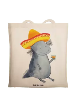 Сумка для переноски Mr & Mrs Panda Axolotl Tequila ohne Spruch, кремовый